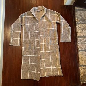 Light grey/gray Cyrus lightweight long cardigan size S